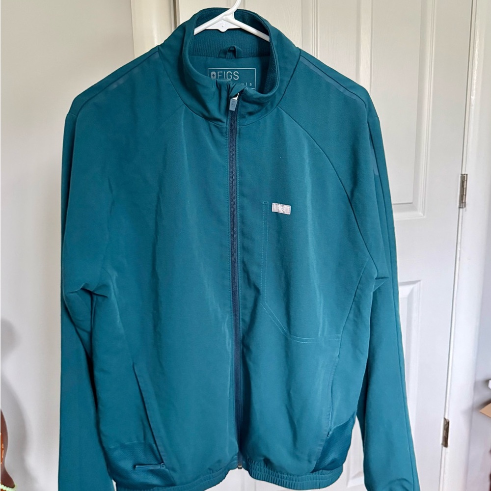 Figs Men’s Cobaki Scrub Jacket- teal- small